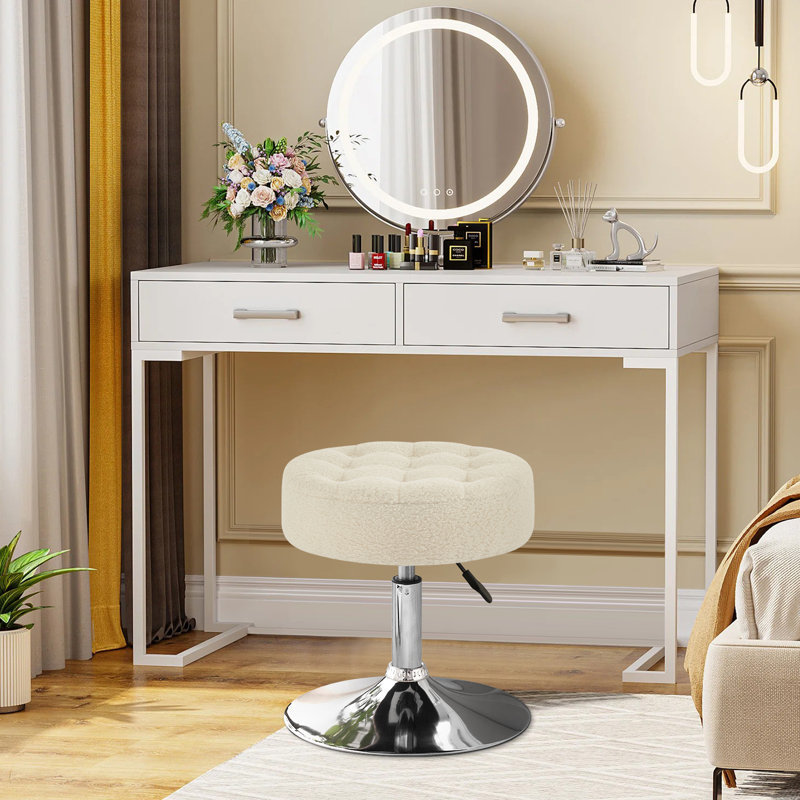 Ivy Bronx Hoswell Iron Vanity Stool & Reviews | Wayfair